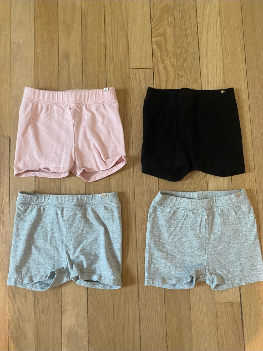 GAP Kids 4-Pack Jersey Cartwheel Shorts — Pink, Black, Light Gray (2)